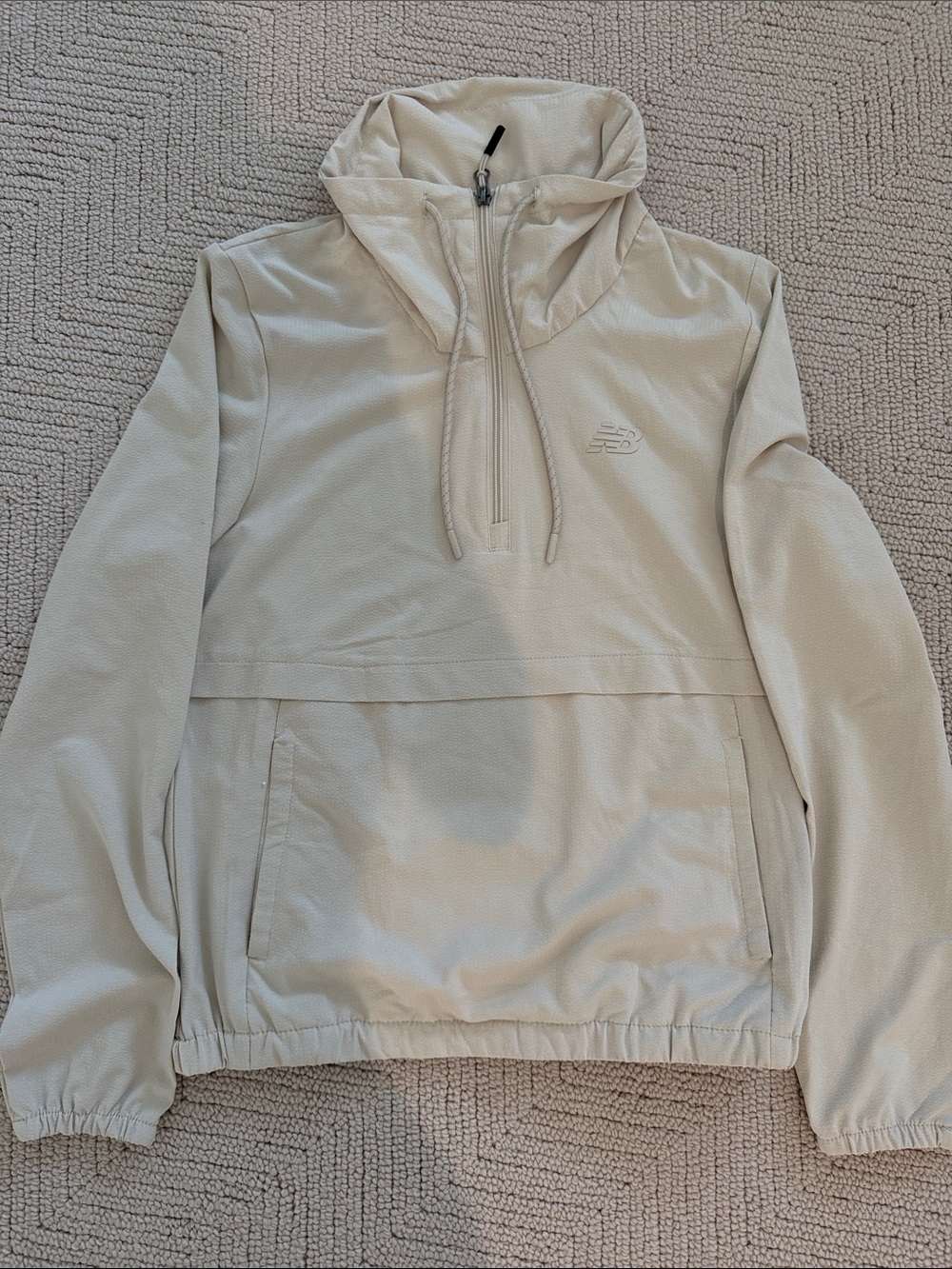 New Balance Cream Half-Zip Pullover Hoodie